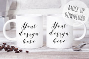 Two Mugs Mockup Styled Photo, a Product Mockup by Pixomize (Thumbnail 1 of 2)