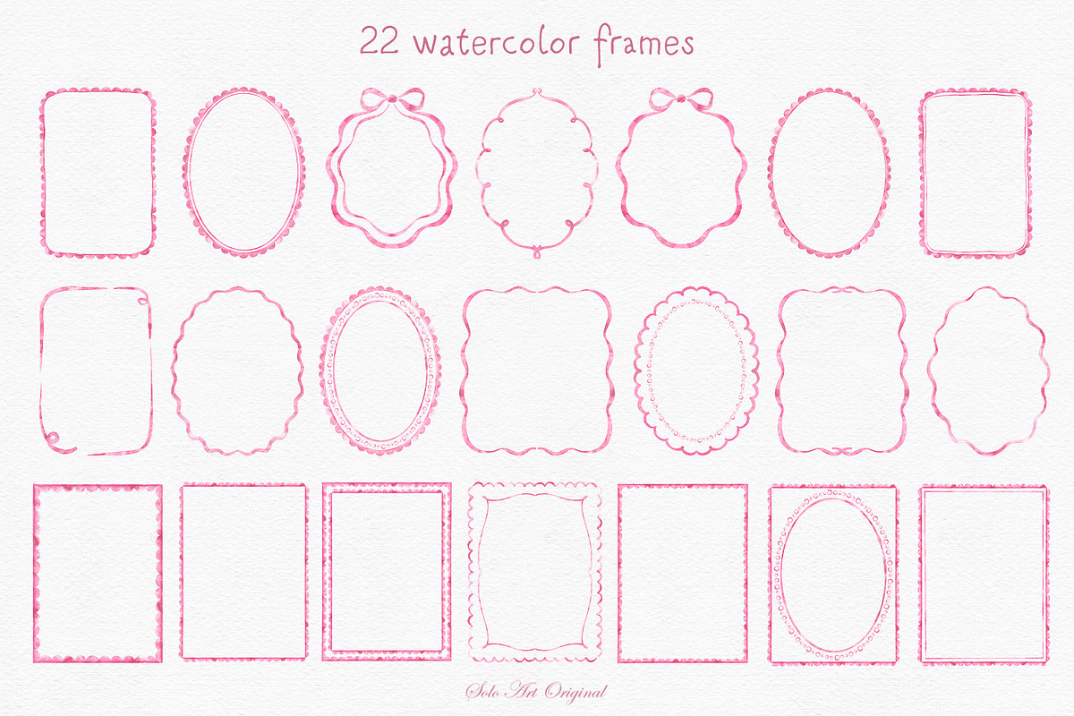 Pink Watercolor Labels Branding, an Object Graphic by Solo Art Original (Photo 2 of 7)