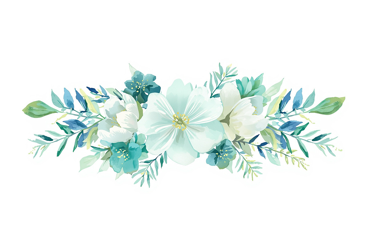Elegant Blue Floral Clipart, an Illustration by jahid234 (Photo 3 of 11)