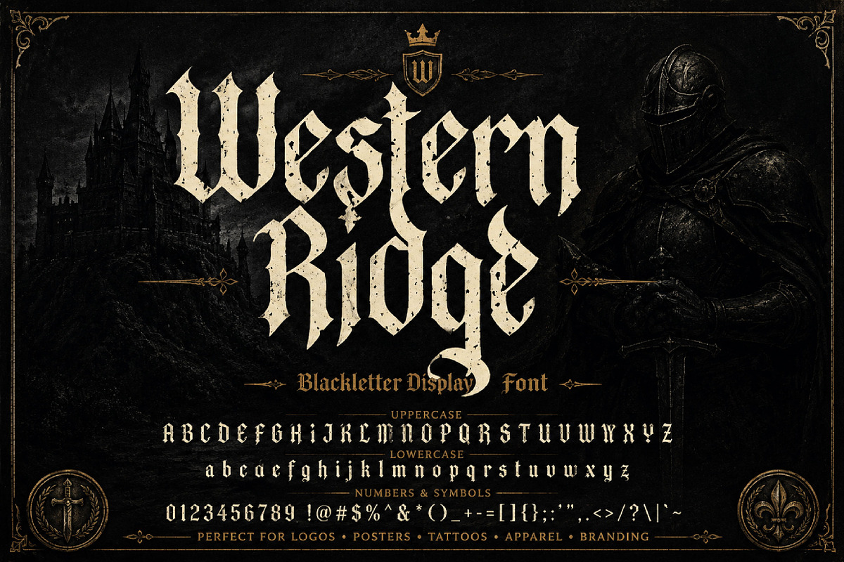 Western Ridge, a Blackletter Font by Wow Magic (Photo 4 of 6)