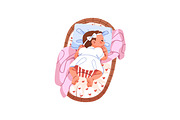 Cute babies sleeping in bed set, a Person Illustration by PaperTrident (Thumbnail 2 of 11)