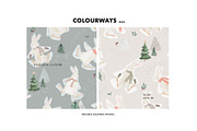 Bunny Making Snow Angel pattern, a Pattern Graphic by Milatoo (Thumbnail 2 of 4)