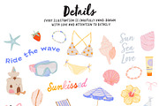 Trendy Summer Girl Clipart & Quotes, a Seasonal Illustration by Ruslana Lubenets (Thumbnail 9 of 16)