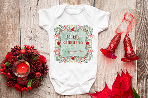 Onesie Mockup -Red Christmas