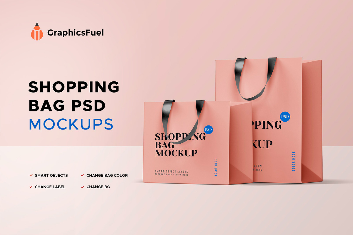 Shopping Bag Mockup Set, a Mockup by Graphicsfuel (Photo 1 of 9)