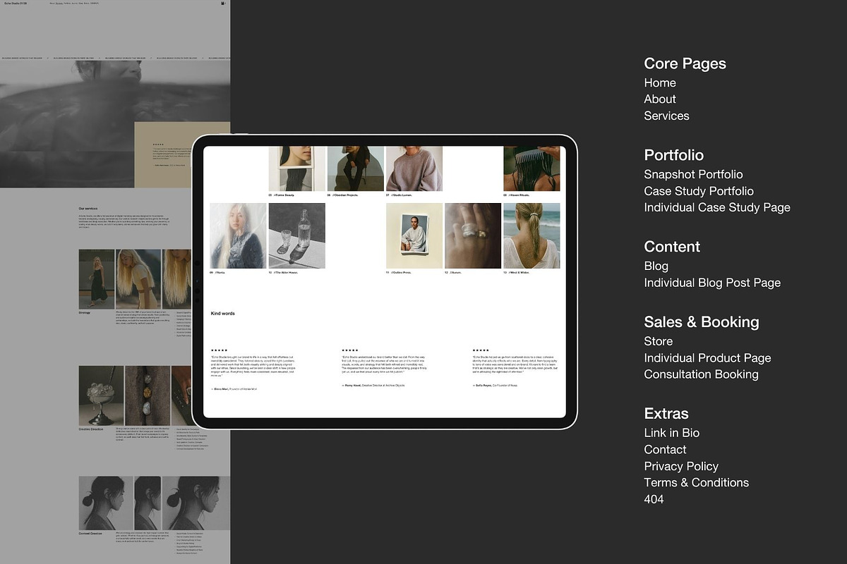Editorial Squarespace Website, a Squarespace Template by Studio TSM (Photo 4 of 16)