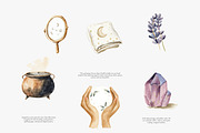 wiccan clipart boho witch png set, a Decorative Illustration by Patishop Art (Thumbnail 7 of 9)