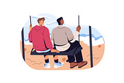Happy people on swings in nature set, a Person Illustration by PaperTrident (Thumbnail 3 of 7)