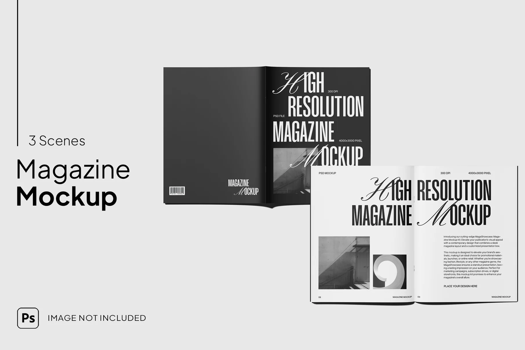 A4 Magazine Mockup, a Books & Magazine Mockup by graphicsauce