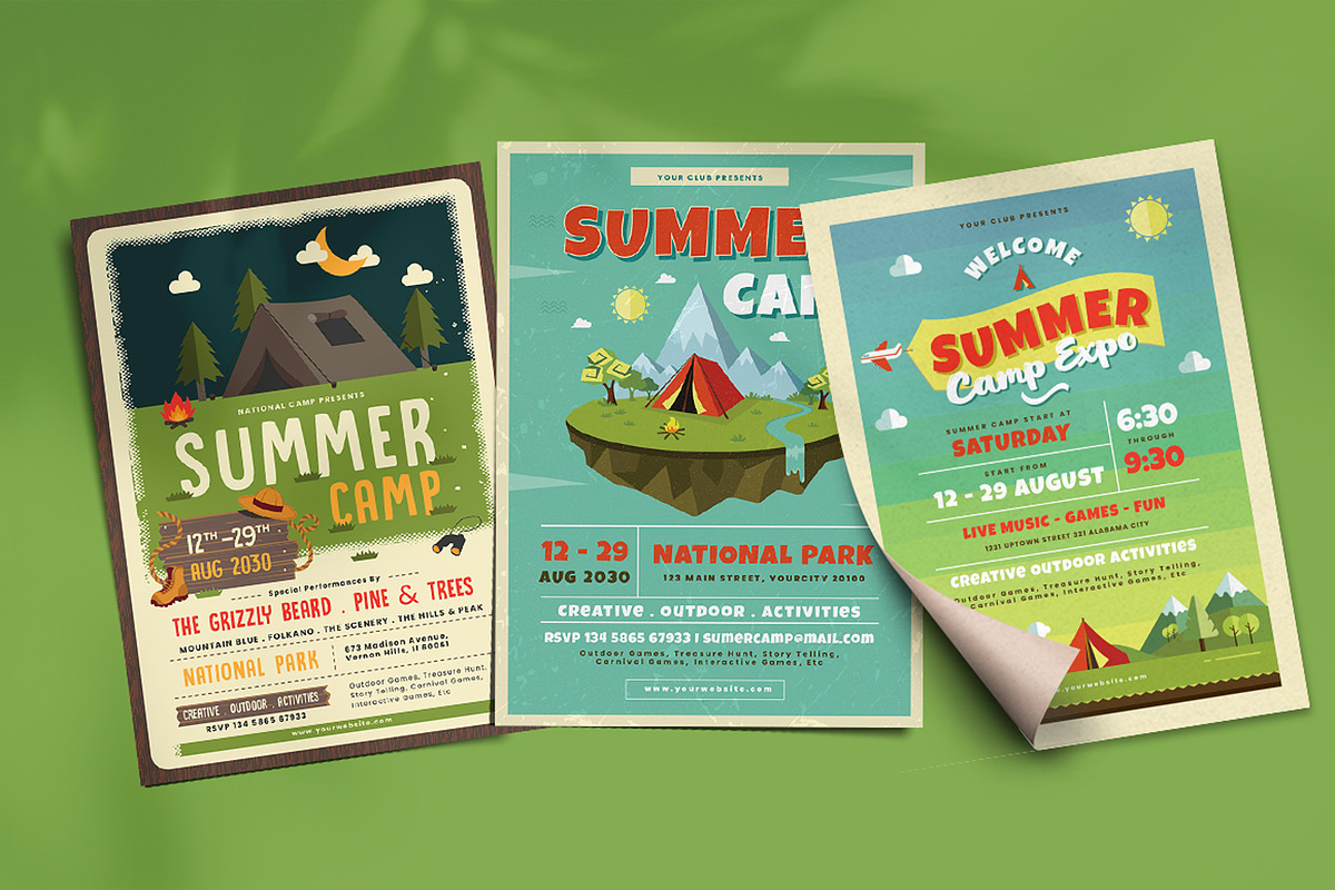 Bundle Summer Camp Flyer, a Flyer Template by Totem Design Studio (Photo 1 of 4)