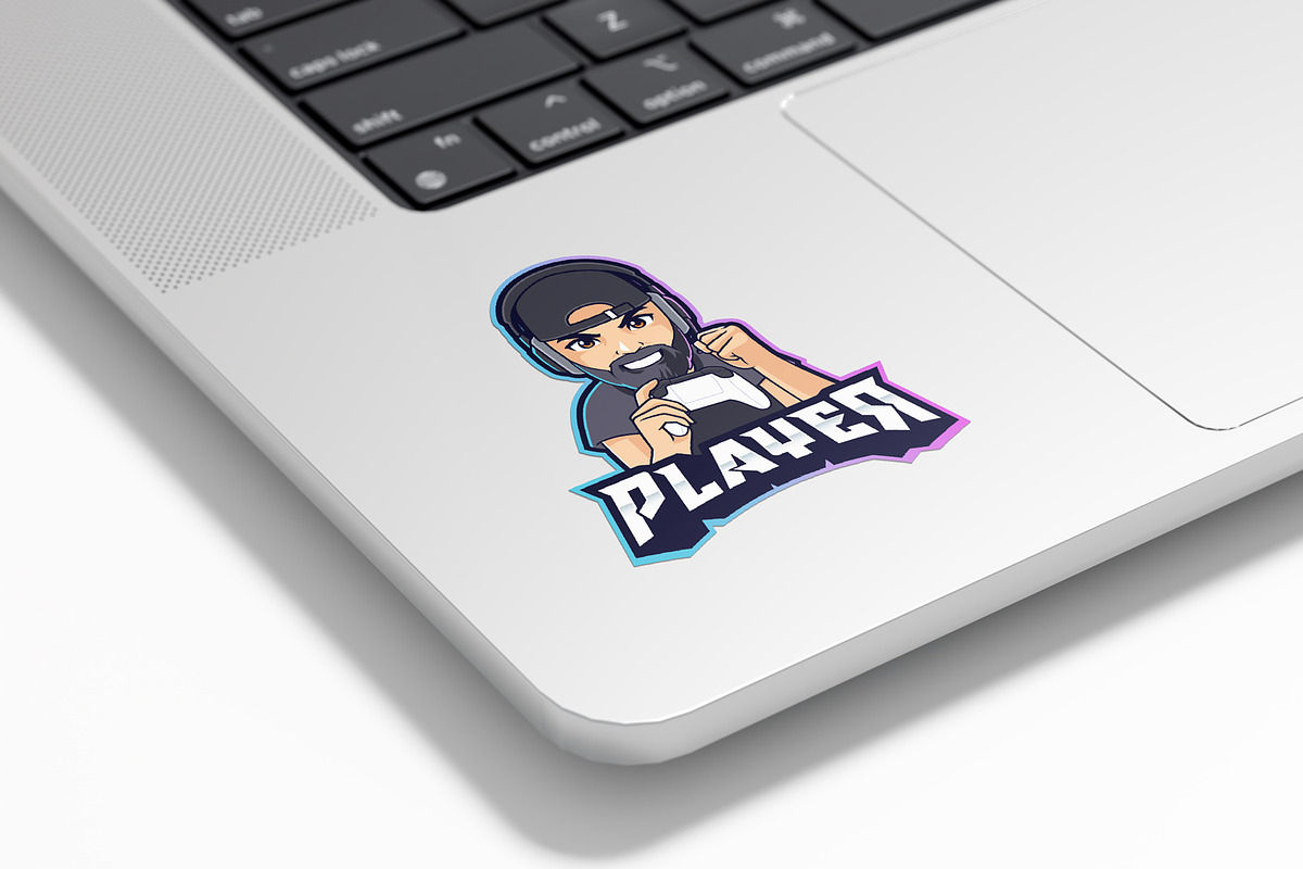 Hipster Beard Dad Gaming Esport Logo, a Design Template by tkzgraphic (Photo 2 of 2)