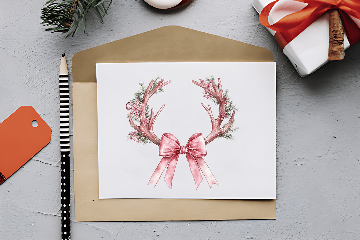 Girly Christmas Watercolor Clipart, an Illustration by RobertsArt (Photo 3 of 7)