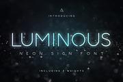 Luminous - Neon Sign Font, a Font by Aurora Graphics (Thumbnail 1 of 5)