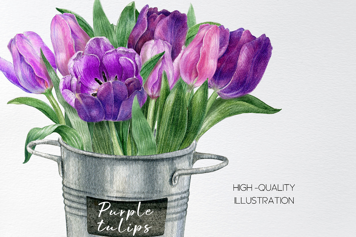 Watercolor flower shop truck cart, an Object Illustration by yana.fefelova (Photo 5 of 6)