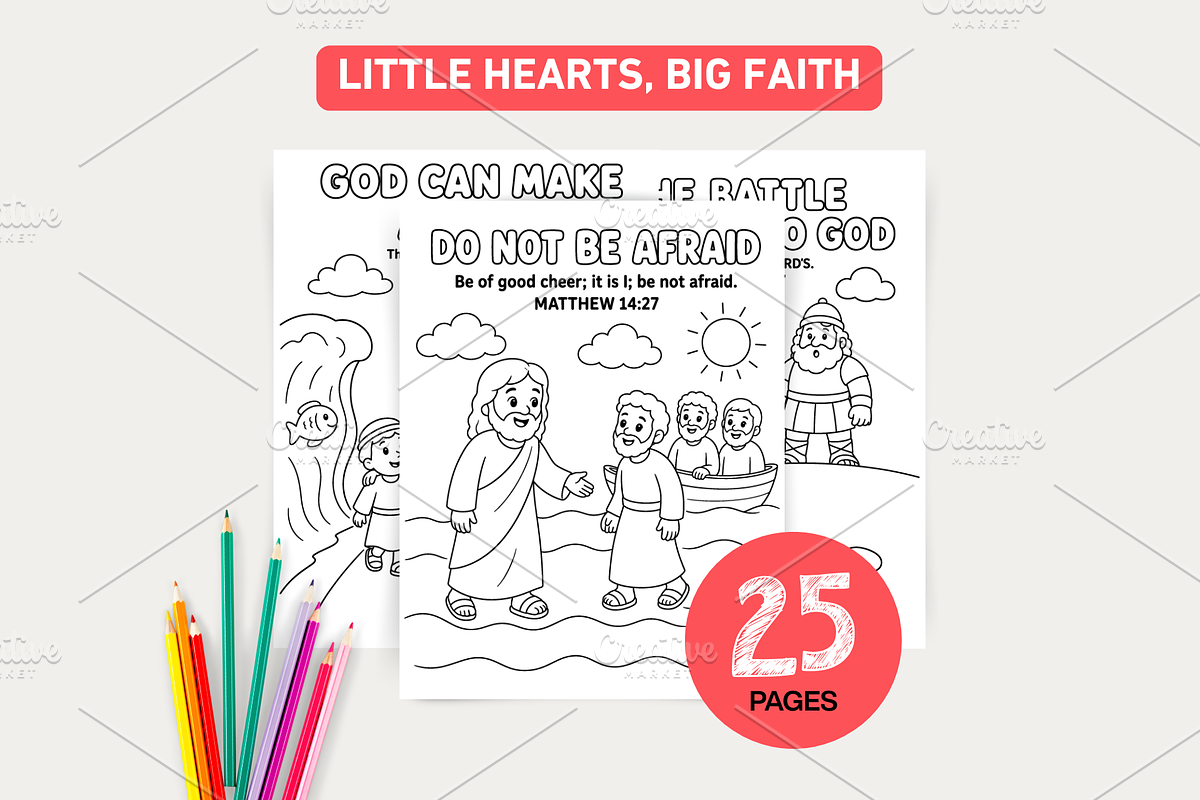 Kids Bible Verse Coloring Pages, a Magazine Template by VIVAT Design Studio (Photo 1 of 5)