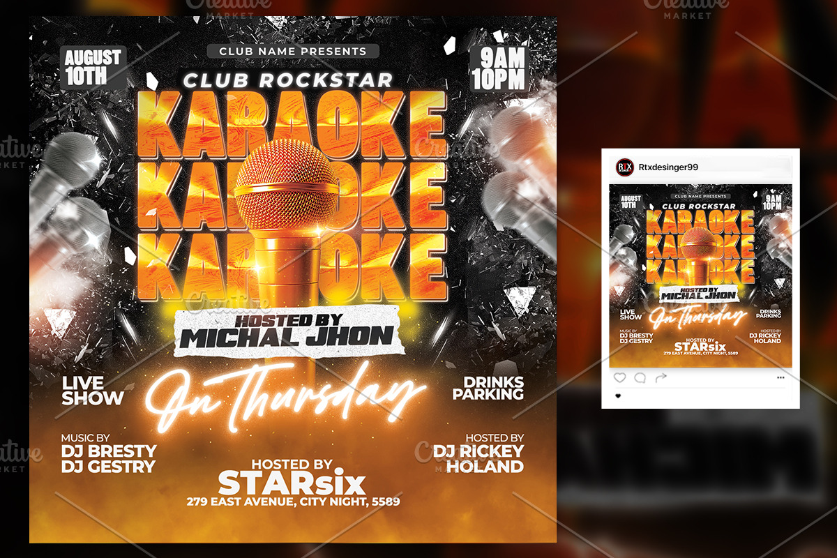 Karaoke Flyer Template, a Flyer Template by RTXdesinger99 (Photo 3 of 3)