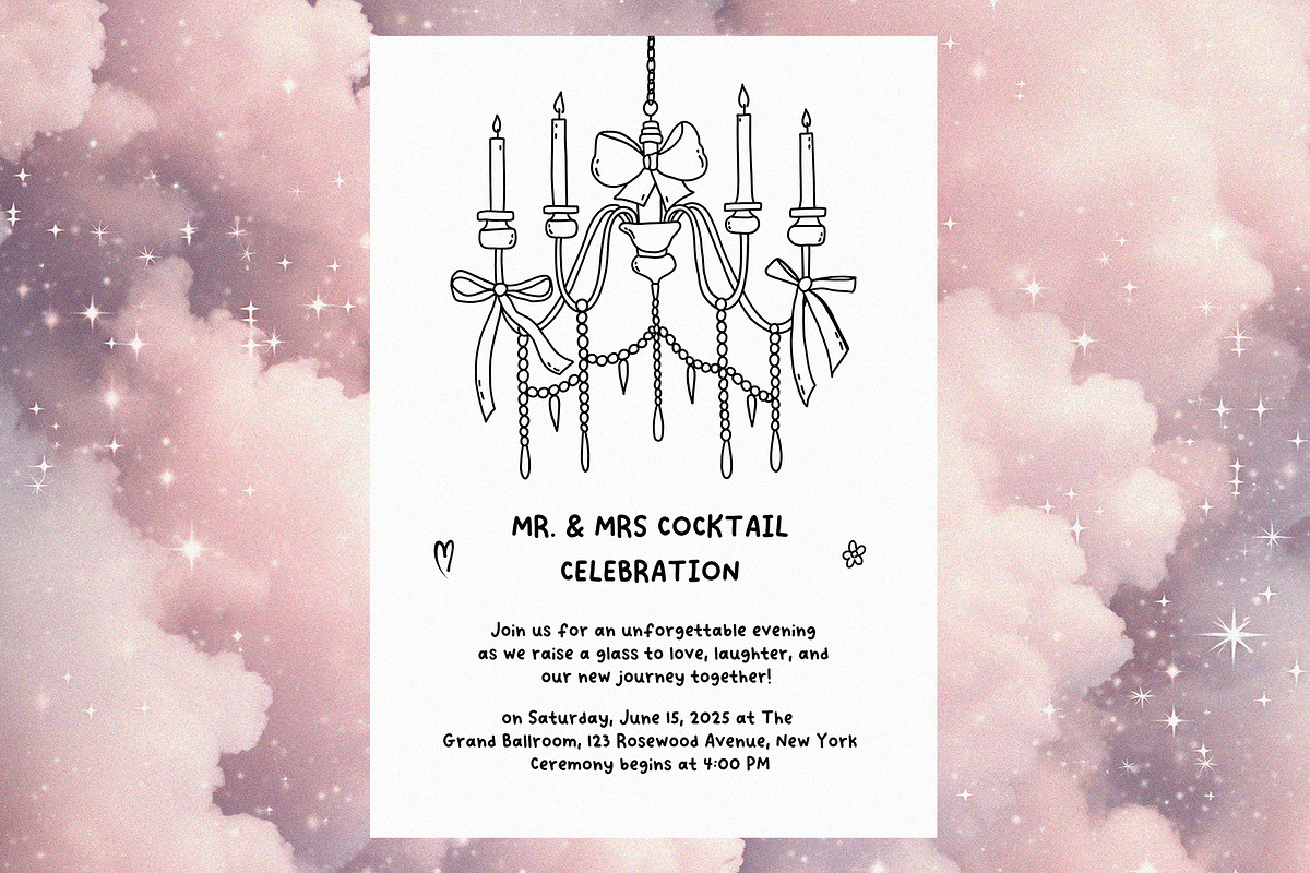 Whimsical wedding hand drawn clipart, a Decorative Illustration by Madiwaso (Photo 9 of 16)
