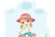 set with 32 cartoon girls-cute girls, an Animal Illustration by StudioLondon (Thumbnail 29 of 33)