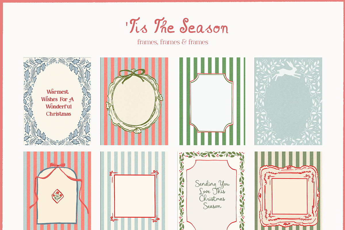 Christmas Frames Borders Templates, a Decorative Illustration by whiteheartdesign (Photo 6 of 24)