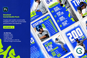 Baseball Social Media Pack Template