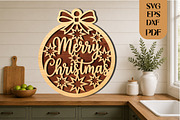 Merry Christmas Laser Cut SVG, an Object Graphic by DreamCafeArt (Thumbnail 3 of 4)