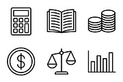 32 Accounting Bookkeeping Icon Set, an Outline Icon by adenpinkstore (Thumbnail 5 of 15)