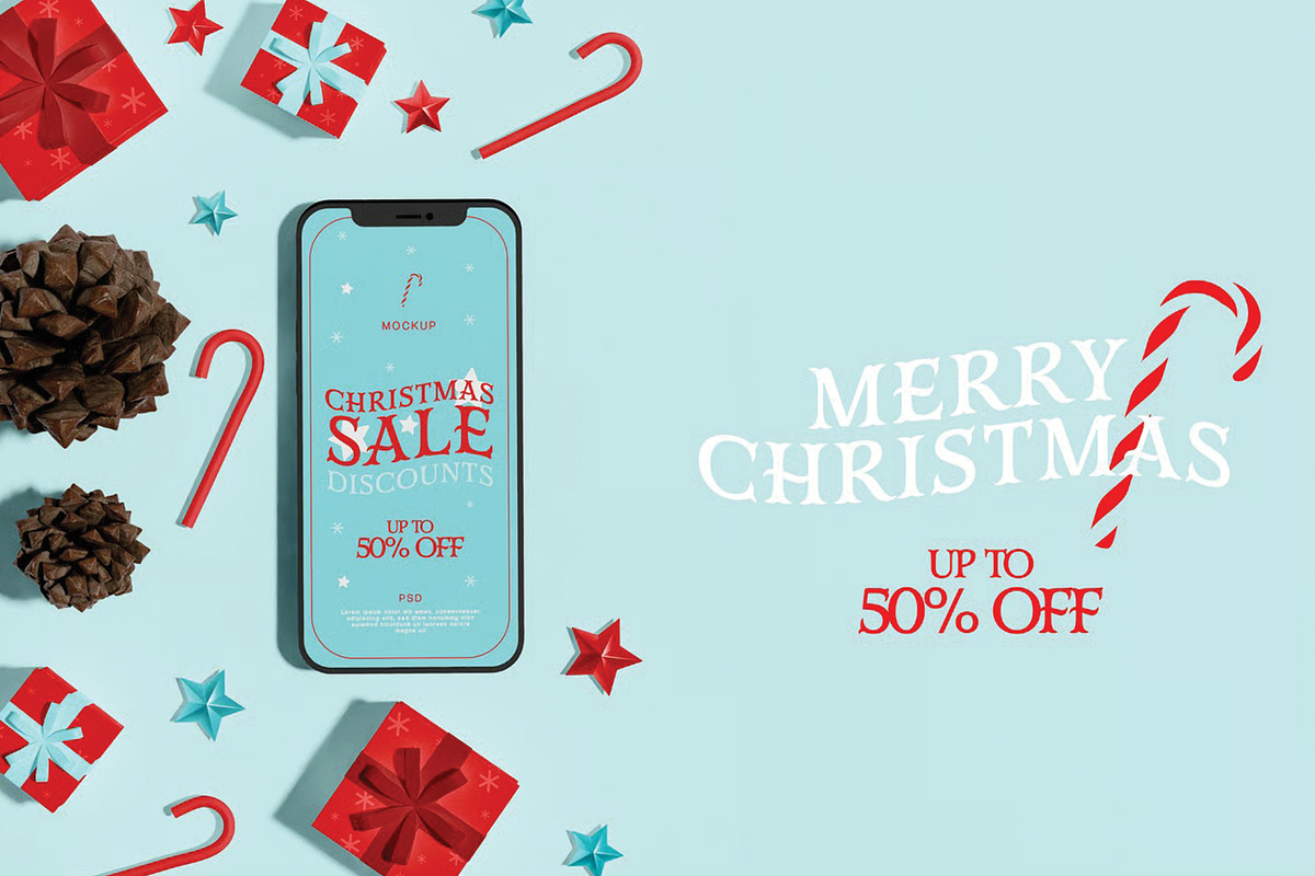 Christmas Scene Mockup, an Advertising Mockup by skybluecreative (Photo 2 of 2)