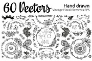 Hand drawn Vintage Floral Elements, an Object Graphic by denisespinoza (Thumbnail 1 of 3)
