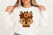 Knitted Fox Face with Floral Crown, an Illustration by Craft Nest (Thumbnail 2 of 6)