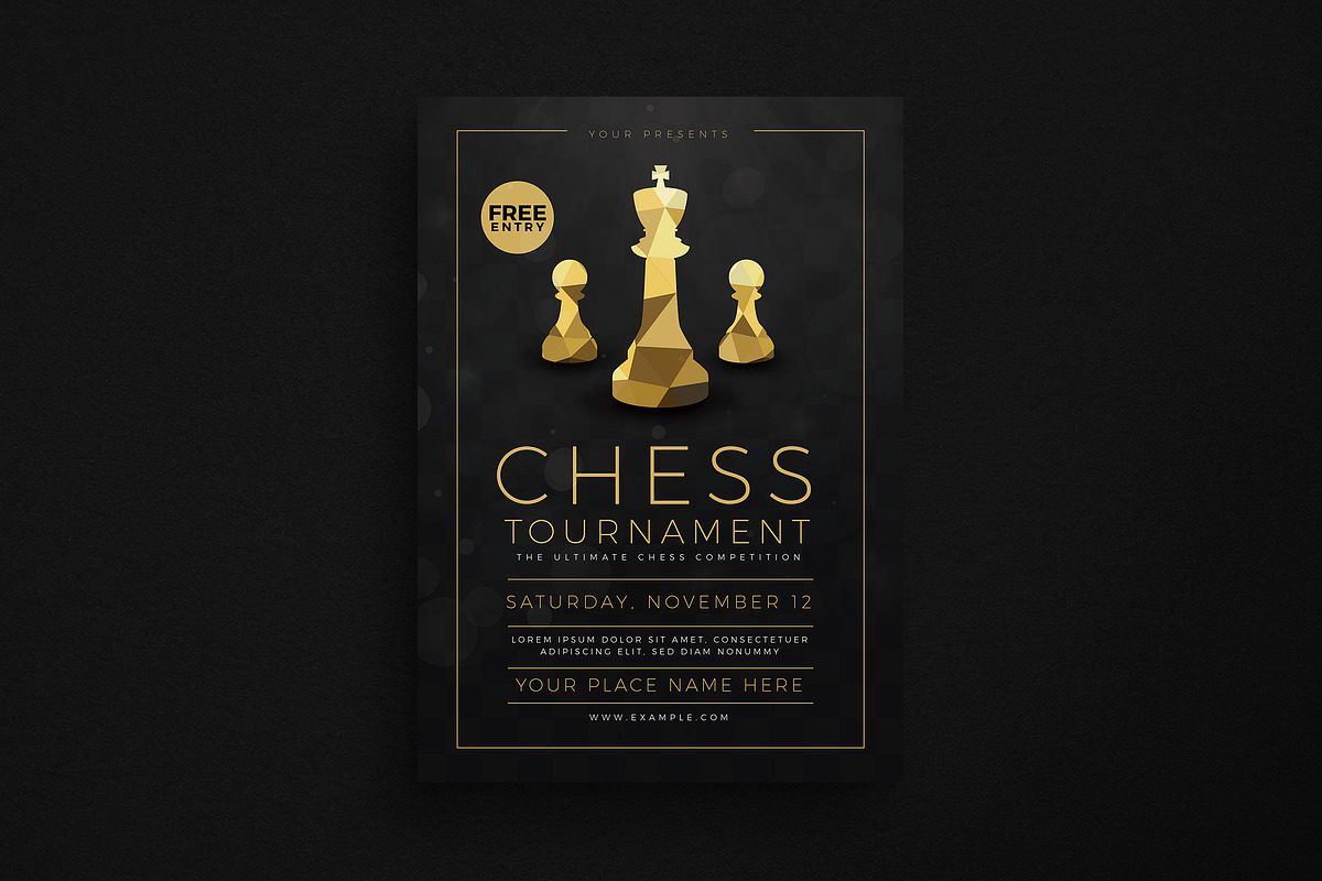 Chess Tournament Event Flyer, a Flyer Template by Guuver