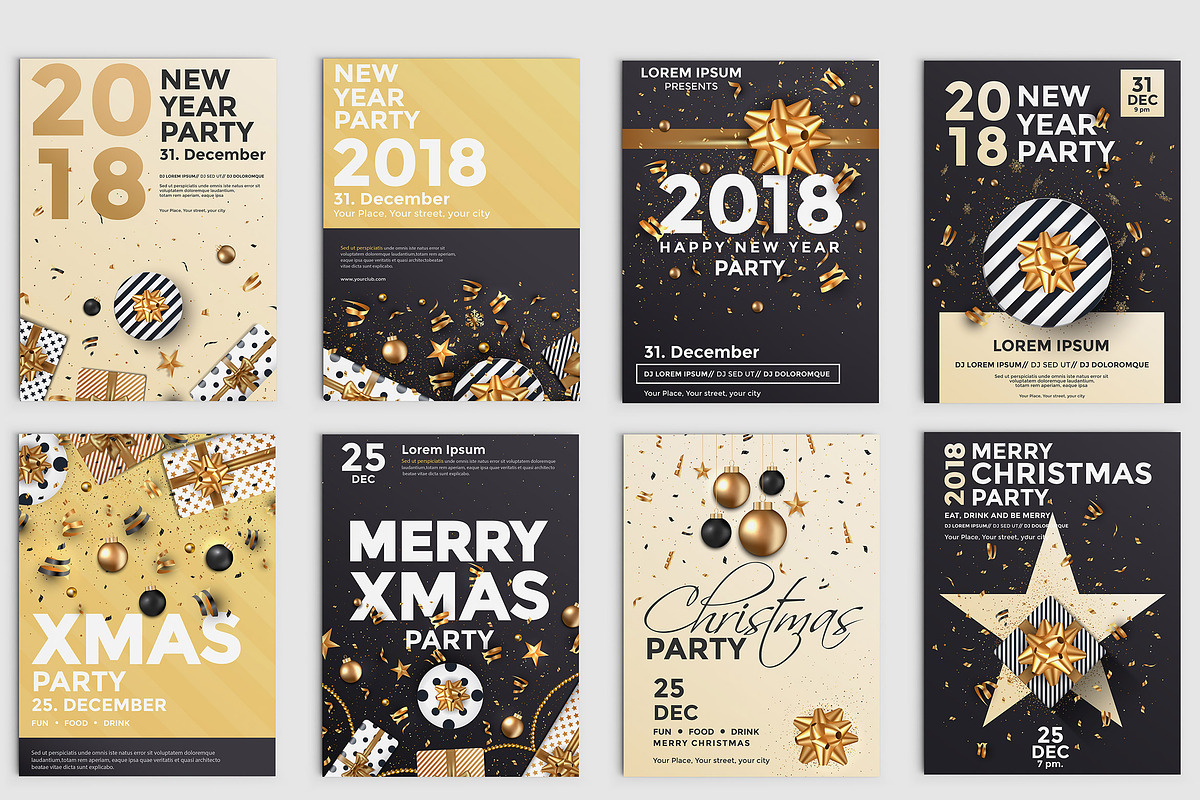 Set of 10 Christmas Party Flyer, a Flyer Template by Creative Graphics (Photo 1 of 12)
