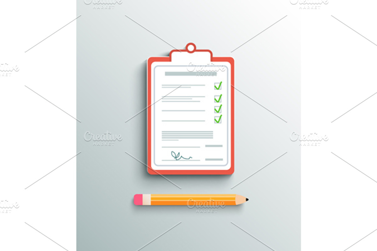 Flat design delivery signature clipb
