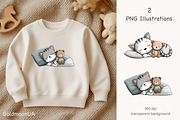 Sleepy kitty Patterns & Clipart, an Animal Illustration by GoldmoonUA (Thumbnail 3 of 5)