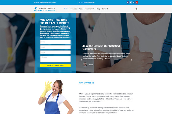 Window Cleaner WordPress Theme preview 7