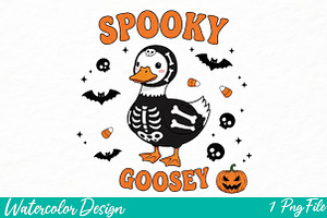 Spookey Goosey Png, an Illustration by Watercolor design