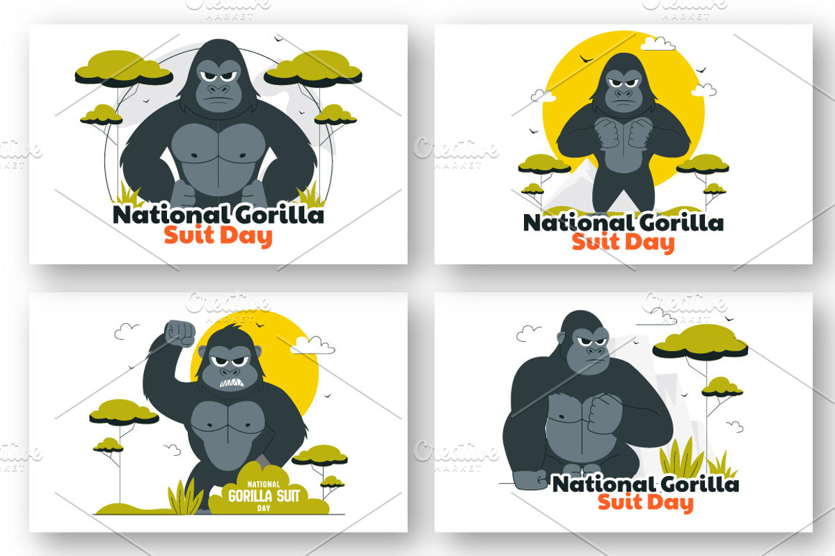 10 National Gorilla Suit Day, an Animal Illustration by denayunebgt (Photo 3 of 4)