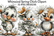 Whimsical Spring Chick Clipart, an Illustration by Daily.Designs (Thumbnail 1 of 7)
