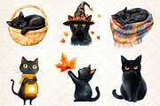 Fall Autumn Black Cat Clipart, an Illustration by Dream Creation (Thumbnail 2 of 6)