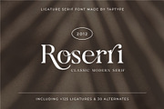 Roserri - Modern Ligature Serif, a Serif Font by Vesvocrea (Thumbnail 1 of 15)