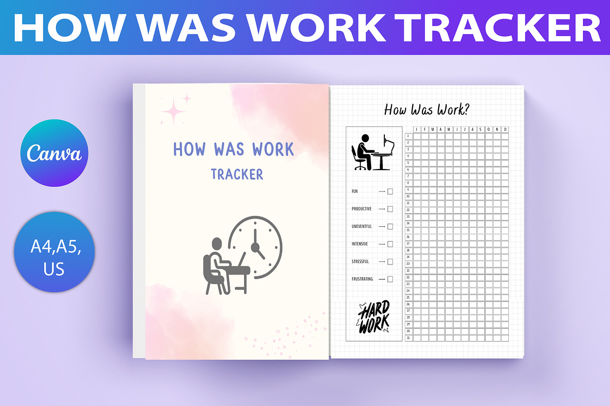 How Was Work Tracker Canva Interior, a Stationery Template by Designmela01 (Photo 1 of 3)