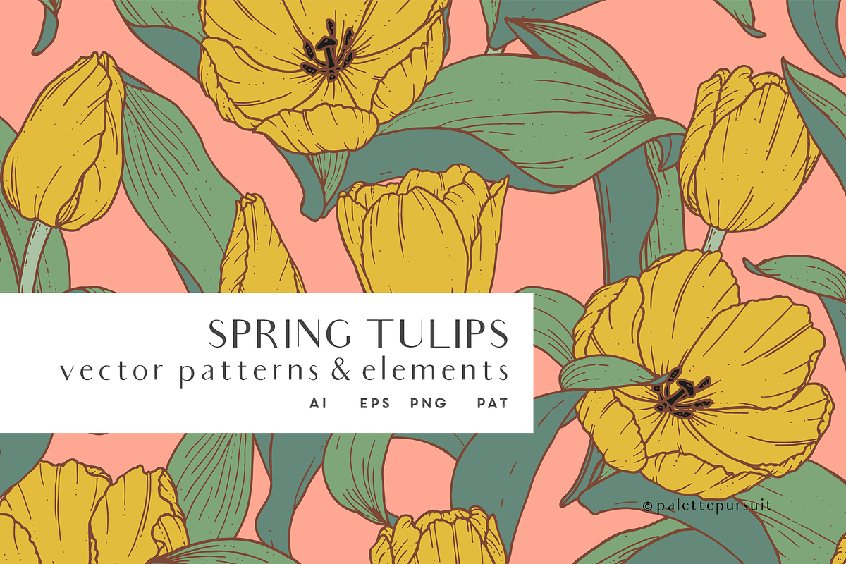 Tulip vector clipart & patterns, a Pattern Graphic by Palette Pursuit (Photo 1 of 7)