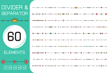 Text Divider & Separator Arrow Line
