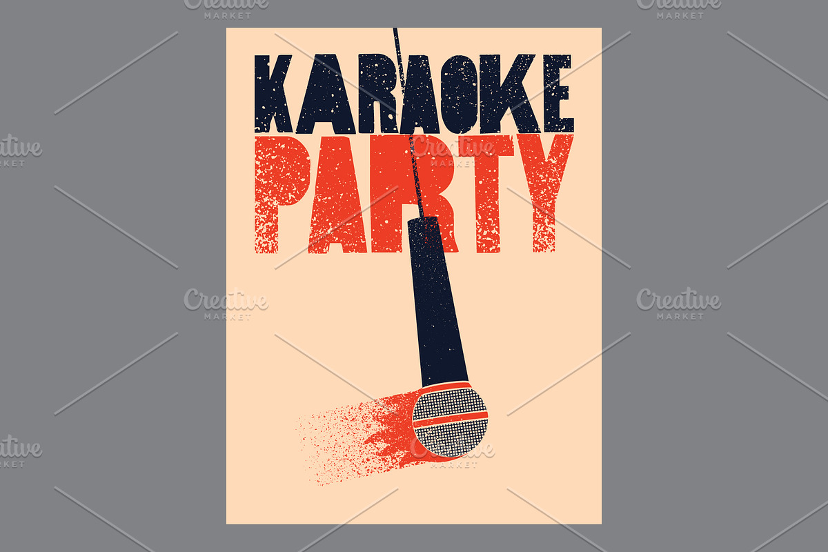 Karaoke Party vector poster set., an Object Illustration by PoPaShop (Photo 4 of 9)