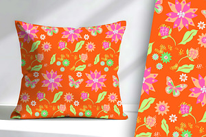Pop 70s Bright Floral Seamless, a Pattern Graphic by Sharon Schwalbe
