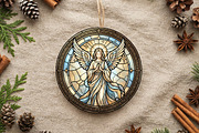Stained Glass Angel Ornament Art, a Seasonal Illustration by CrexoraLab (Thumbnail 2 of 3)
