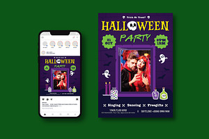Halloween Party Flyer, a Flyer Template by iDoodle Studio