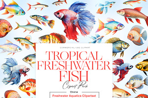 Tropical Fish Clipart, Betta, Guppy