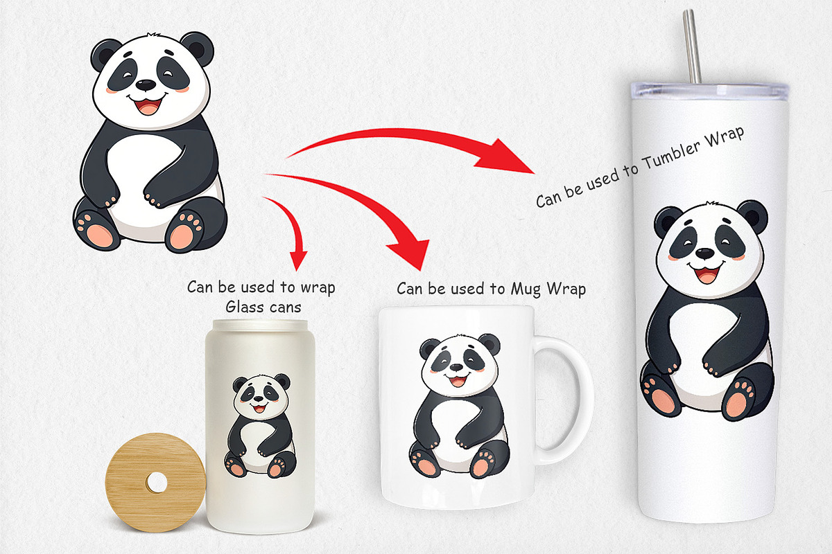 Smiling Panda Clipart, a Graphic by Artnoy (Photo 4 of 5)