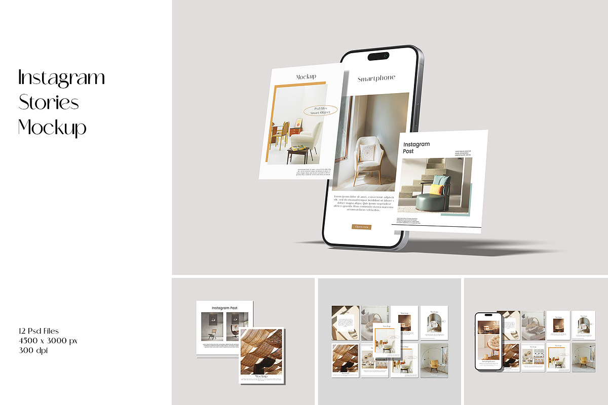Instagram Stories Mockup, a Wearable Device Mockup by Graphicbars (Photo 1 of 16)