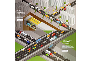 Roads Isometric Set